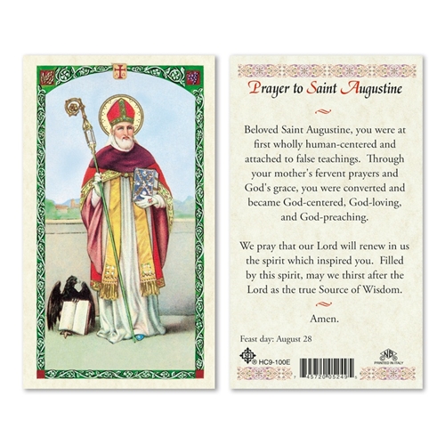 Saint Augustine Laminated Prayer Card