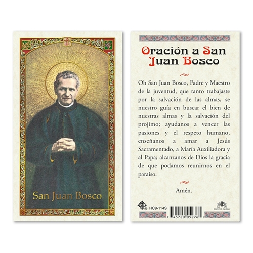 Oracion a San Juan Bosco Laminated Prayer Card
