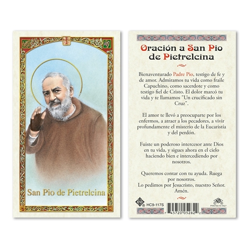 Oracion a San Pio de Pietralcina Laminated Prayer Card