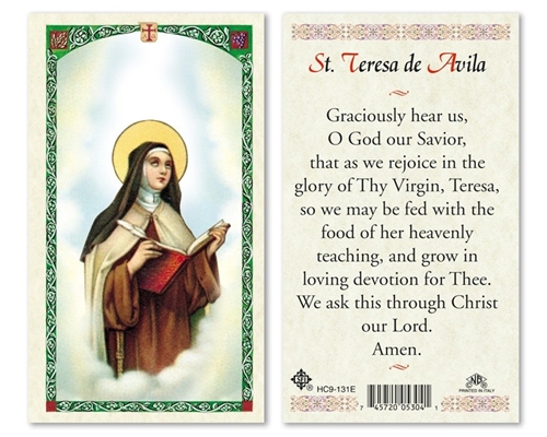 Saint Teresa of Avila Laminated Prayer Card