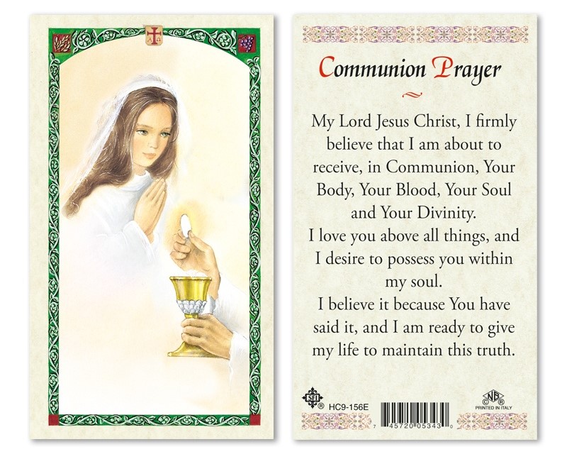 First Communion Girl Laminated Prayer Card