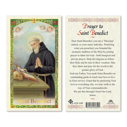 Saint Benedict Laminated Prayer Card