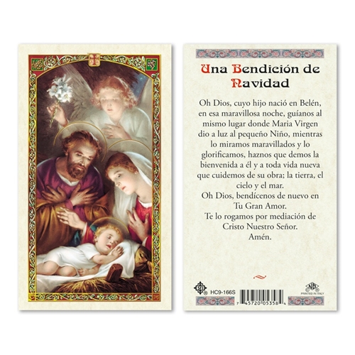 Una Bendicion de Navidad Laminated Prayer Card