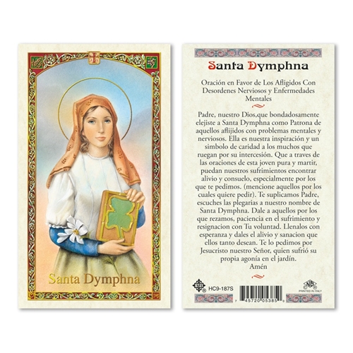 Santa Dymphna Laminated Prayer Card