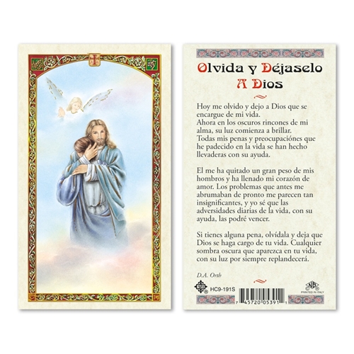 Olvida y Dejaselo A Dios Laminated Prayer Card