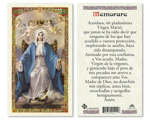 Memorare en Espanol Laminated  Prayer Card