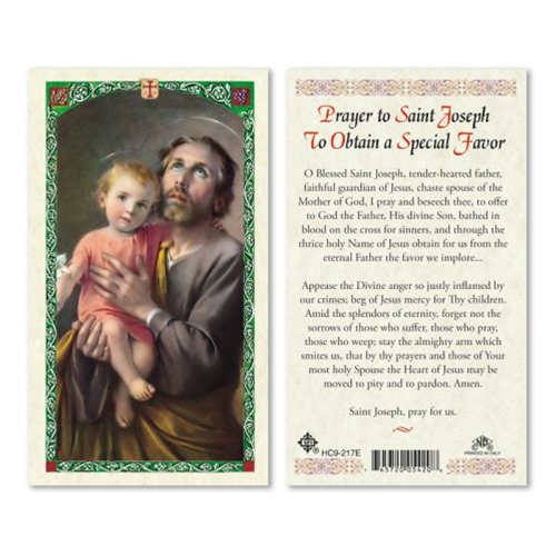 Saint Joseph Special Favor Laminated Prayer Card
