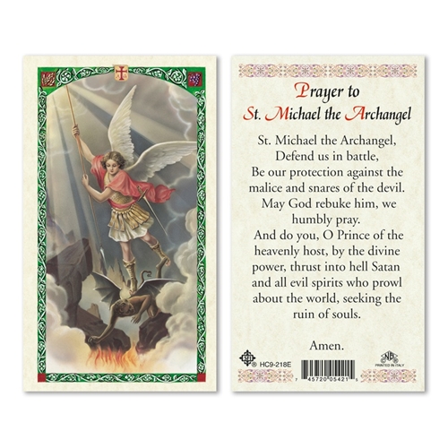 Prayer to Saint Michael the Archangel Laminated Prayer Card
