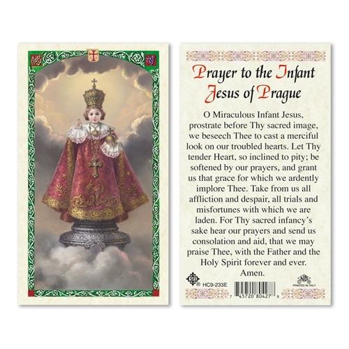 Prayer to the Infant Jesus of Prague Laminated Prayer Card