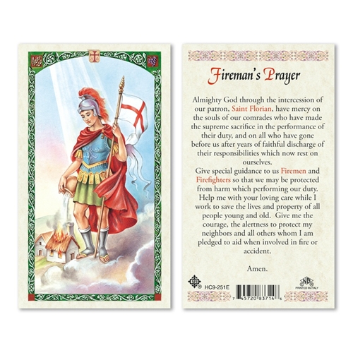 Saint Florian Laminated Prayer Card