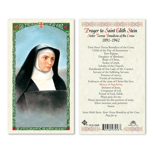 Saint Edith Stein Laminated Prayer Card