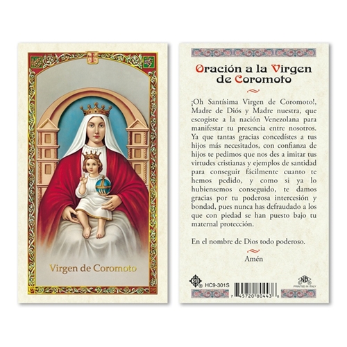 Oraci&#243;n a la Virgen de Coromoto Laminated Prayer Card