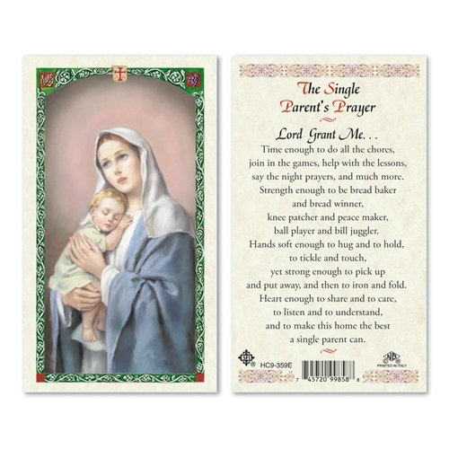 Single Parent&#39;s Laminated Prayer Card