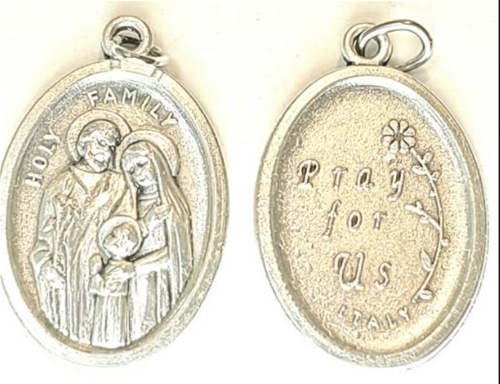 Holy Family Inexpensive Oxidized Medal