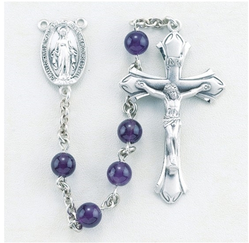 All Sterling Silver Amethyst Rosary