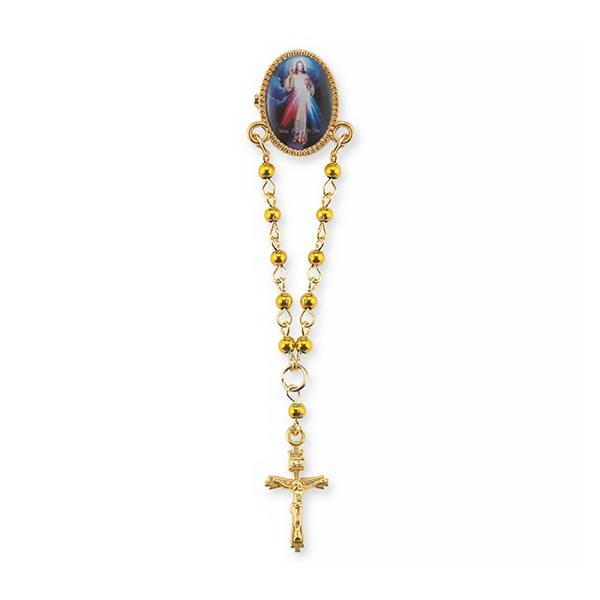 Divine Mercy Gold Finish Oval Lapel Pin