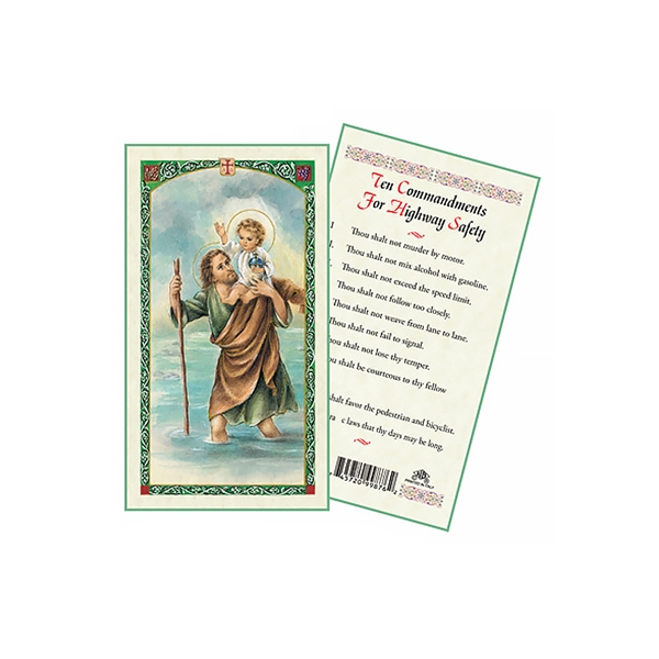 Commandments for Travel Laminated Prayer Card