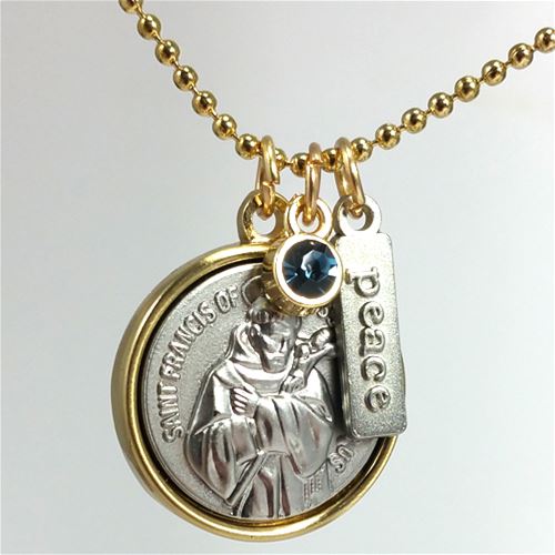 St Francis Peace Charm Necklace