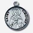 St Timothy Sterling Silver Medal - 20-Inch Chain