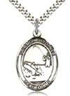 Sterling Silver Oval Fishing Sports Medal