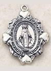 .75 Inch Miraculous Medal with Hearts