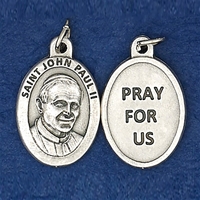 St. John Paul II Oxidized Oval Medal