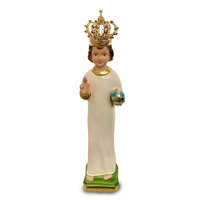 Infant of Prague Statue with Gold Crown - 12-Inch