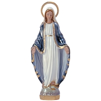 Our Lady of Grace Pearlized Plaster Italian Statue - 16-Inch
