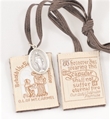 Traditional Brown Wool Scapular with Miraculous Medal - Washable