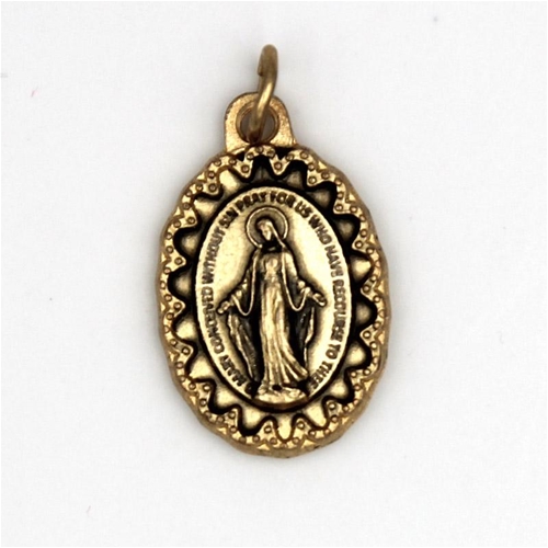 Miraculous Medal - Antique Gold Tone Deluxe Medal