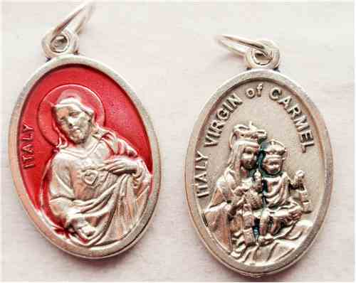Red Enamel Sacred Heart of Jesus Medal