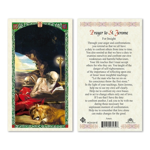 Prayer to St Jerome for Insight Laminated Prayer Card
